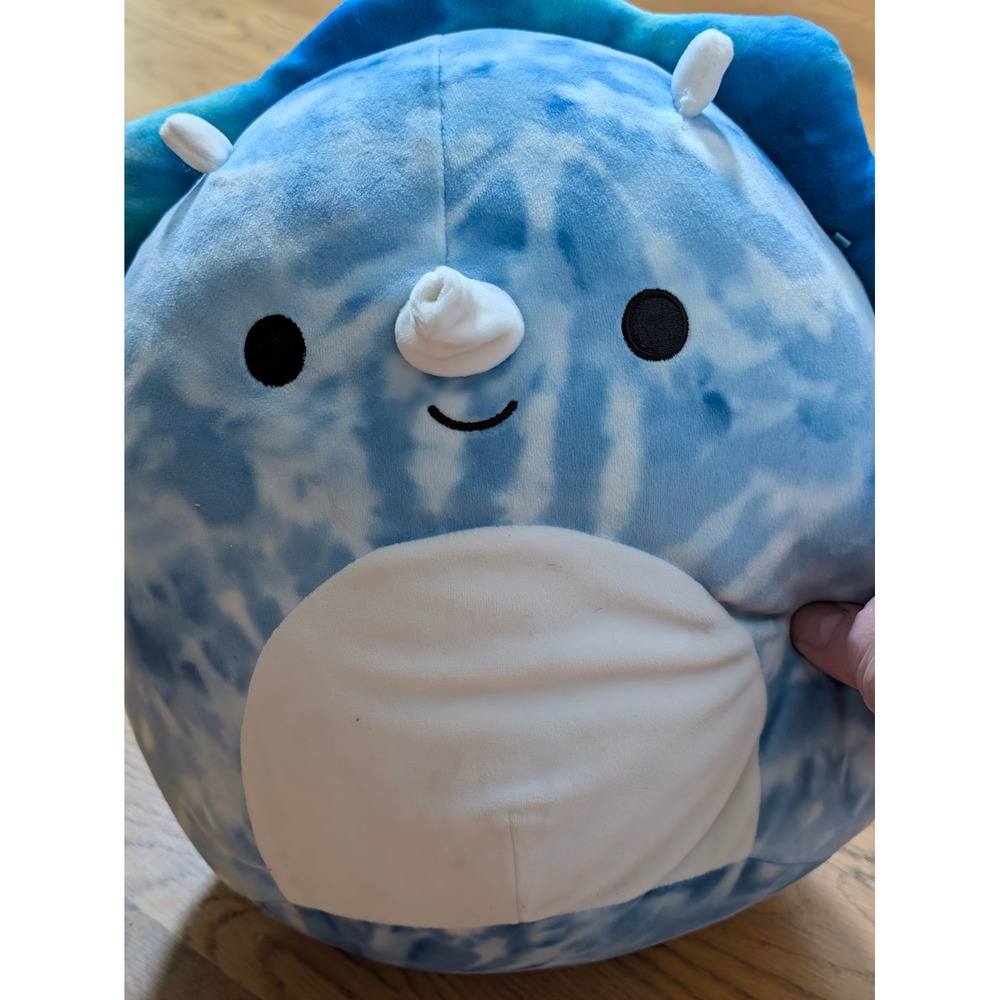 Squishmallows Jerome the Triceratops Blue Tie Dye Dinosaur Plush Toy